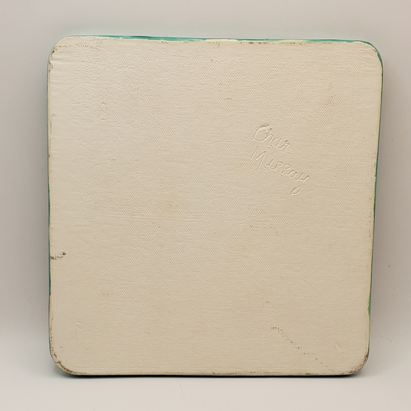 Vintage Soul By Lisa Glaze Teal Art Pottery Trivet Tile Signed Char Murray 8×8" - Picture 10 of 11